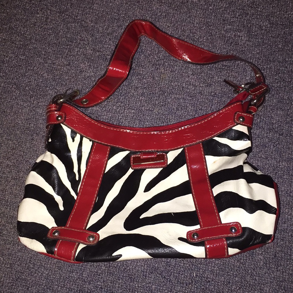 Rosetti red/zebra print purse